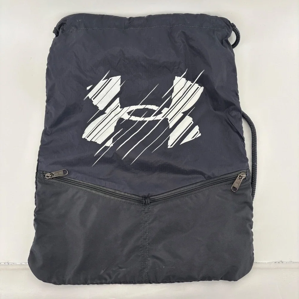 Under Armour Drawstring Backpack‎ Unisex OS Black Good Graphic Logo Sackpack